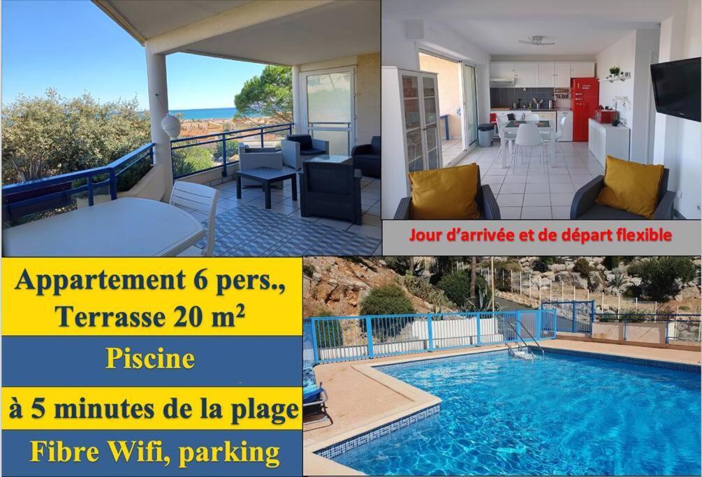 פלורי Plain-Pied, Terrasse, Piscine, Pleine Vue Mer, Plage A 6' A Pied, Parking, Wifi מראה חיצוני תמונה